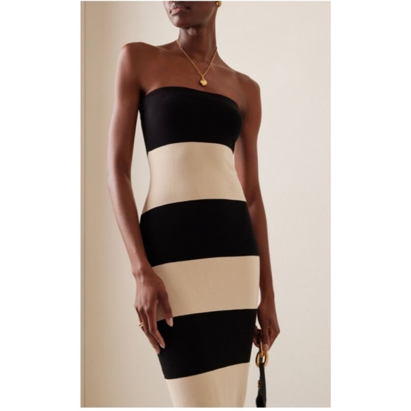 Posse Exclusive Theo Striped Jersey Strapless Maxi Dress Size Large NWT - Picture 3 of 9